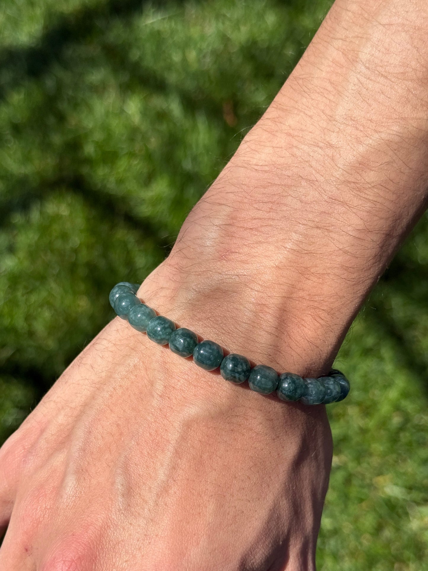 Genuine Natural Jade Beaded Bracelet