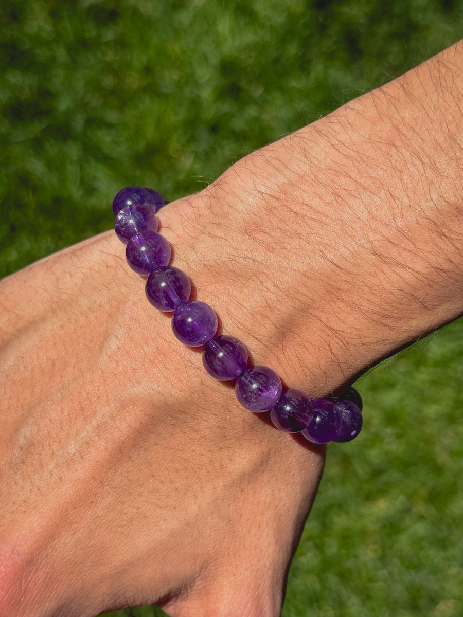 Genuine Natural Amethyst Beaded Bracelet