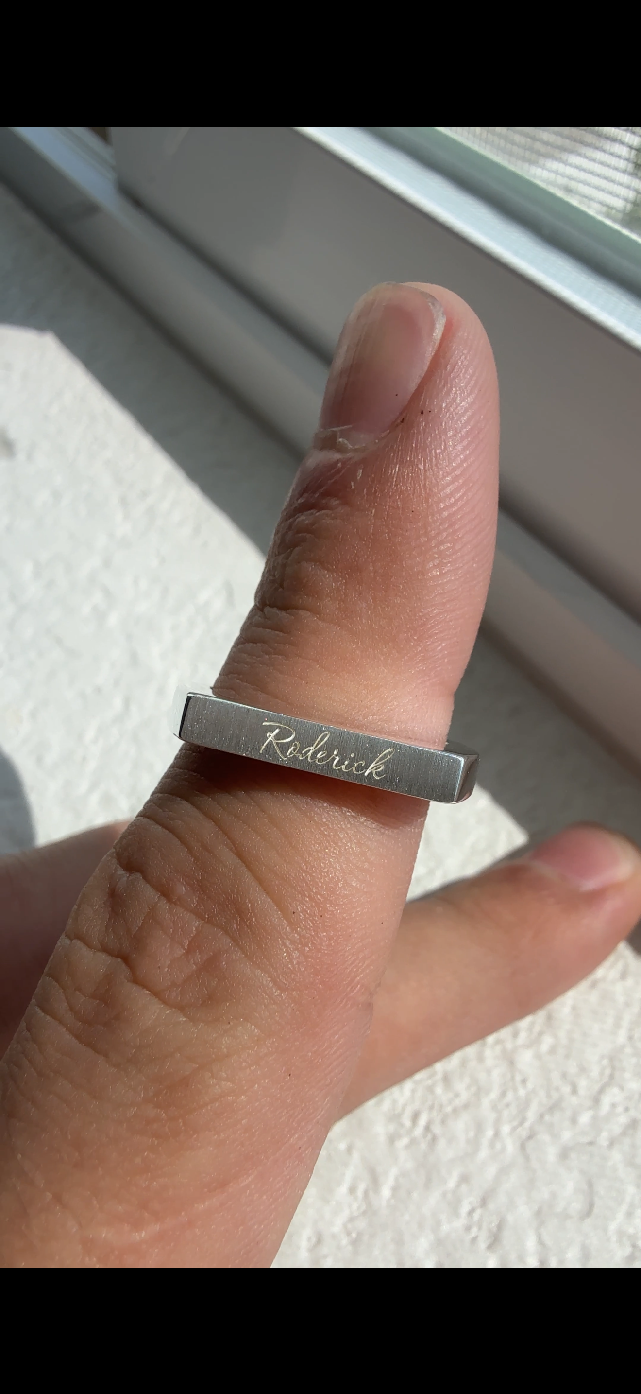 Custom PJGemsCo Engraved Stackable Silver Ring