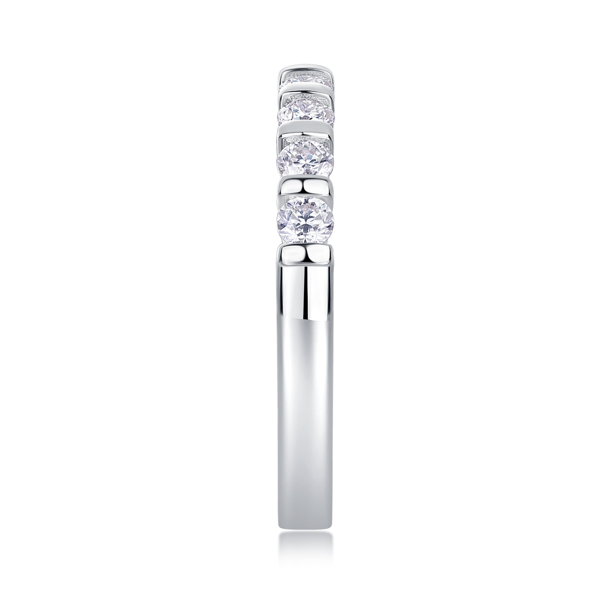 Moissanite Half-Eternity .925 Silver Ring