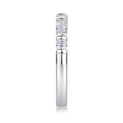 Moissanite Half-Eternity .925 Silver Ring