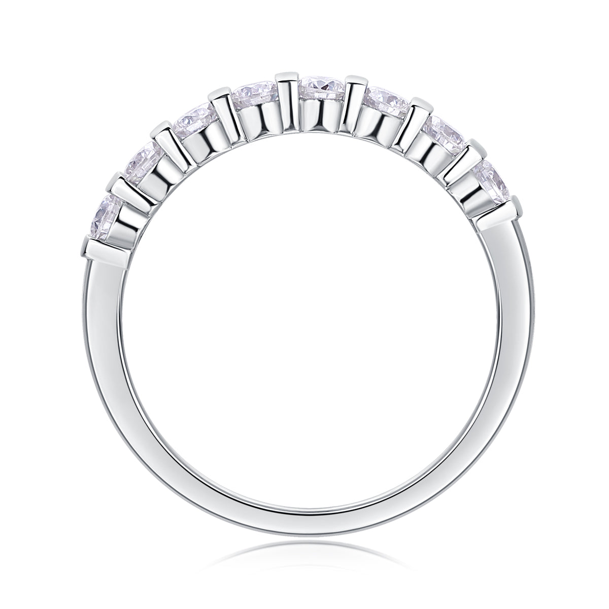 Moissanite Half-Eternity .925 Silver Ring