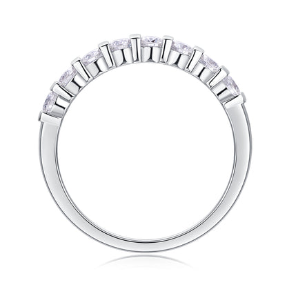 Moissanite Half-Eternity .925 Silver Ring