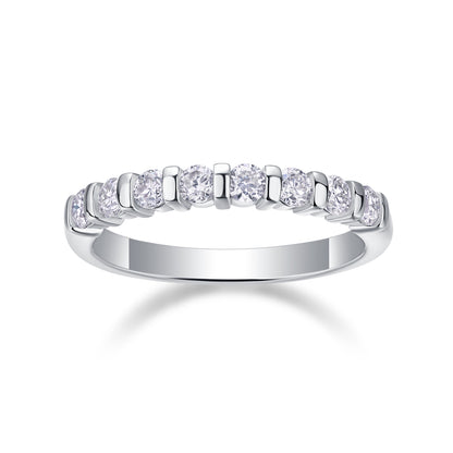 Moissanite Half-Eternity .925 Silver Ring