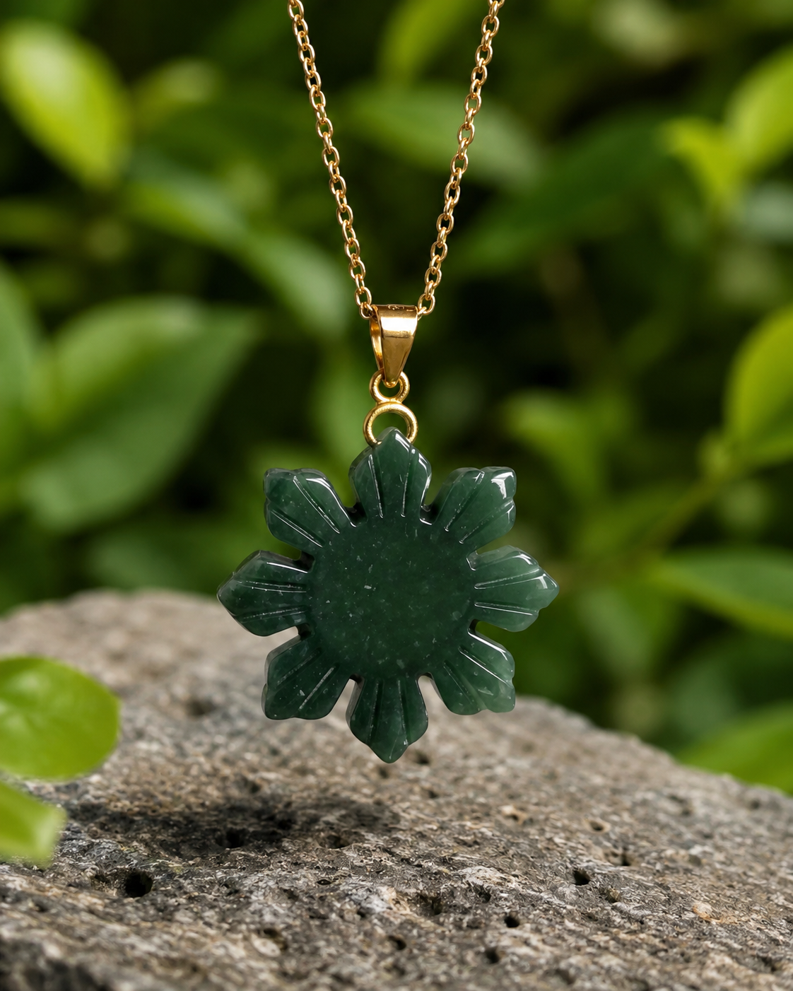 Jade Philippines Sun Pendant Necklace