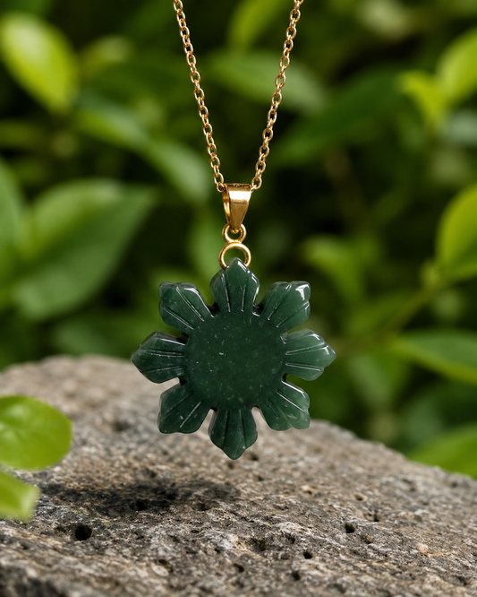 Jade Philippines Sun Pendant Necklace
