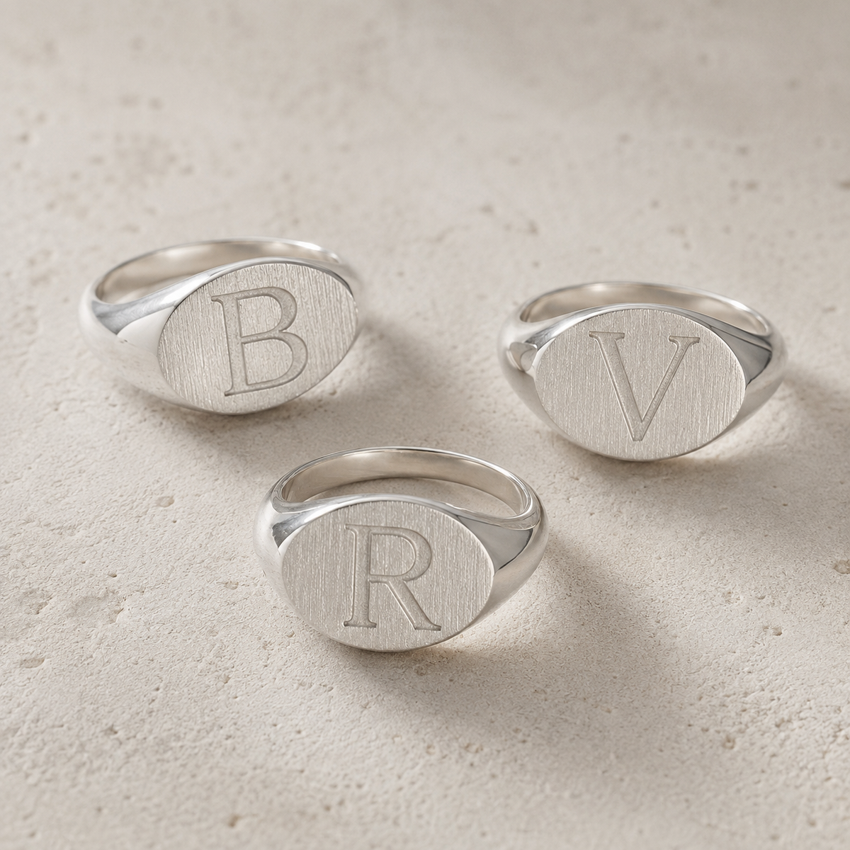 Engraved Signet Rings (Silver)