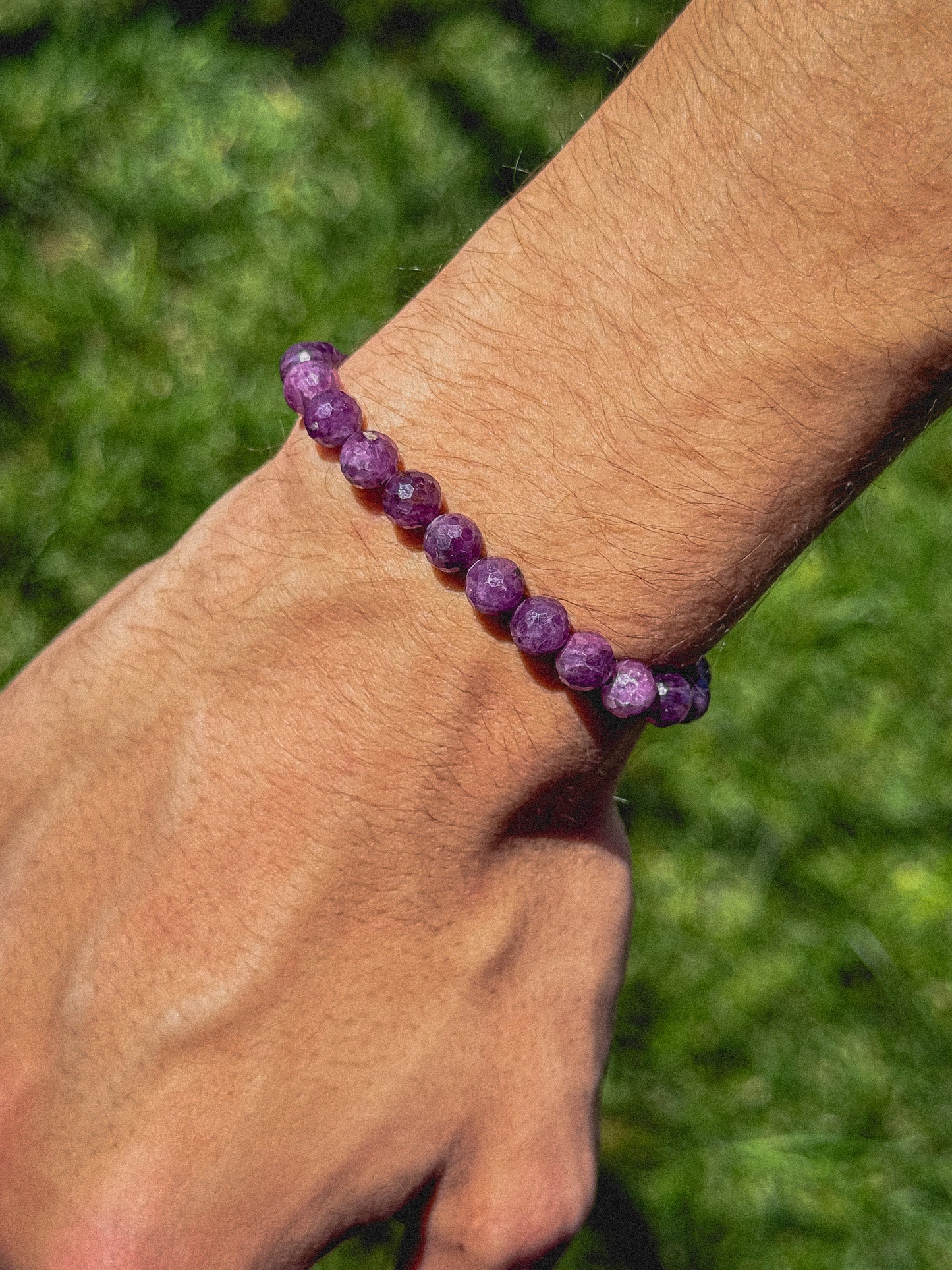 Genuine Natural Purple-Pink Faceted Ruby Bracelet