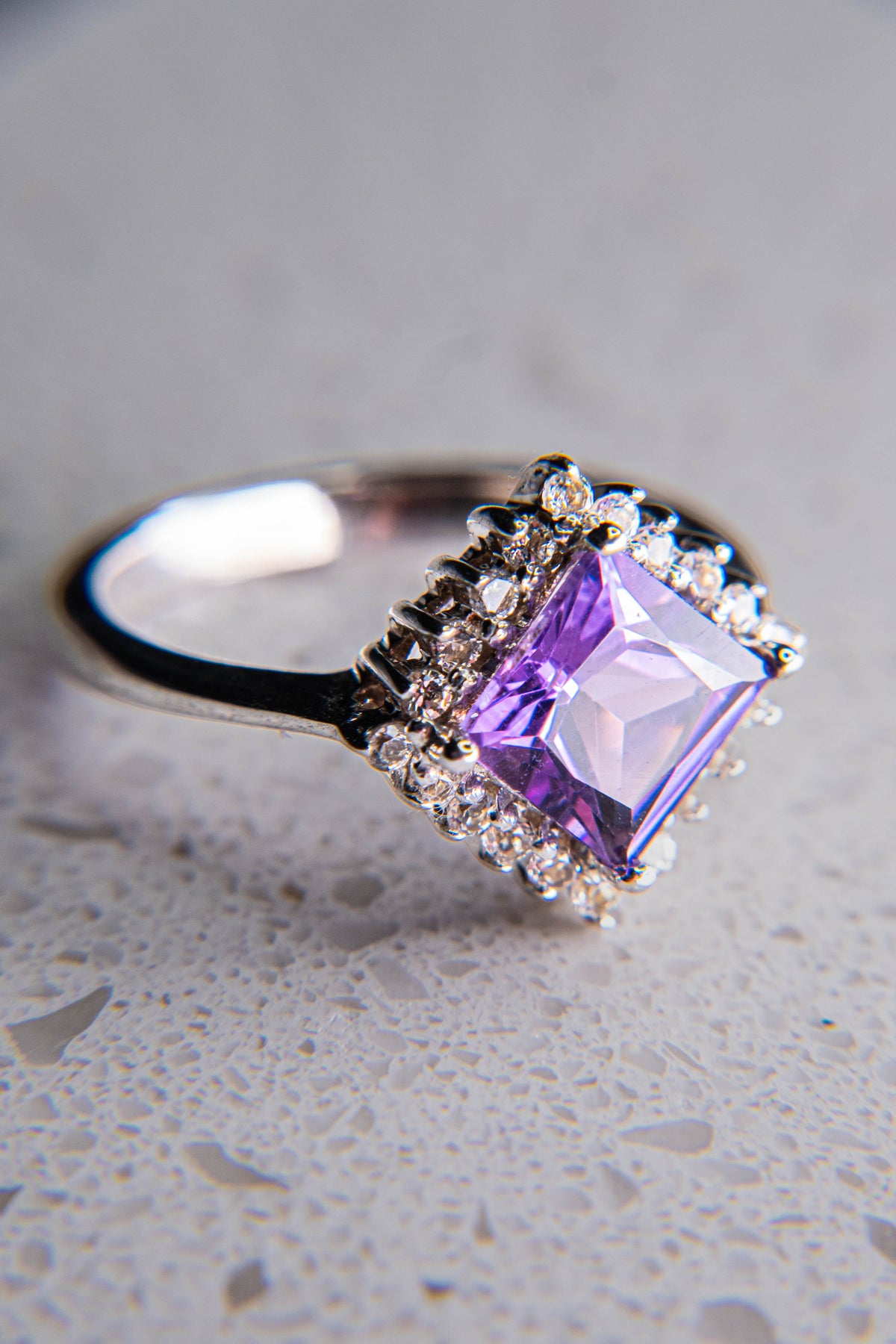 Amethyst and Silver Ring