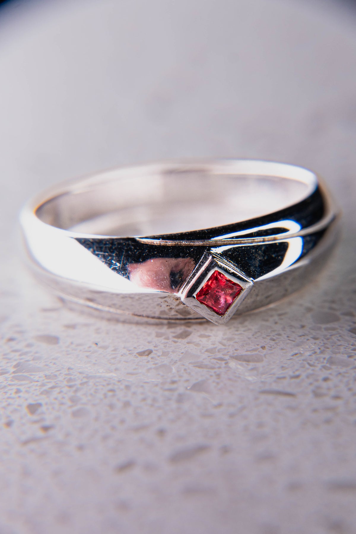 Red Ruby Silver Ring