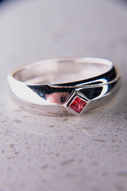 Red Ruby Silver Ring