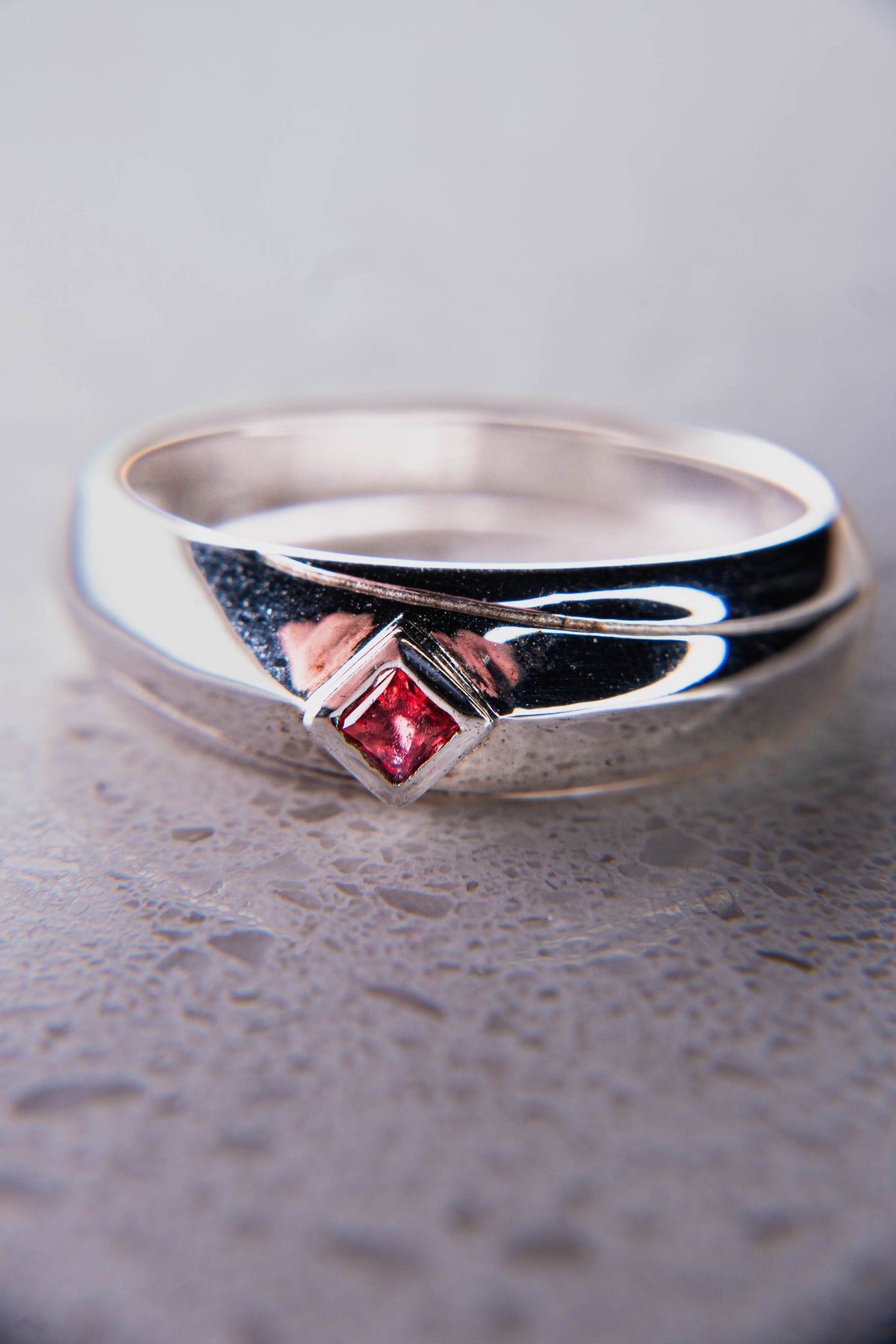 Red Ruby Silver Ring