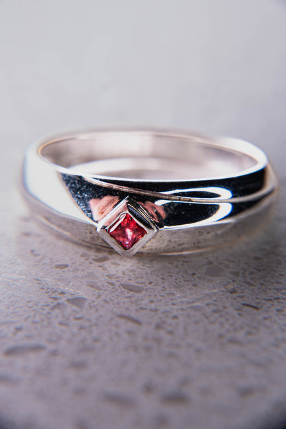 Red Ruby Silver Ring