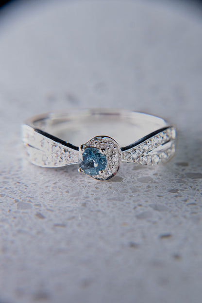 Cornflower Blue Sapphire Crescent Ring