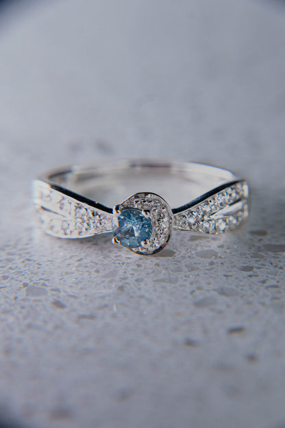 Cornflower Blue Sapphire Crescent Ring
