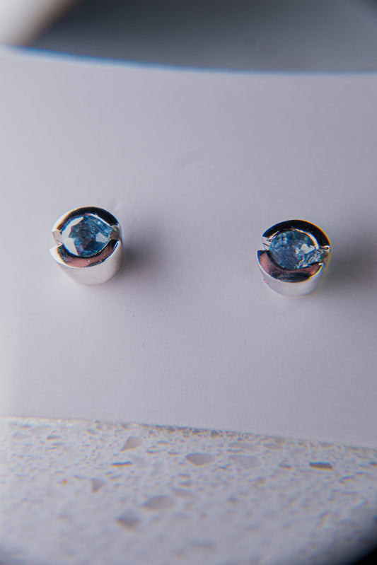 Cornflower Blue Sapphire Stud Earrings