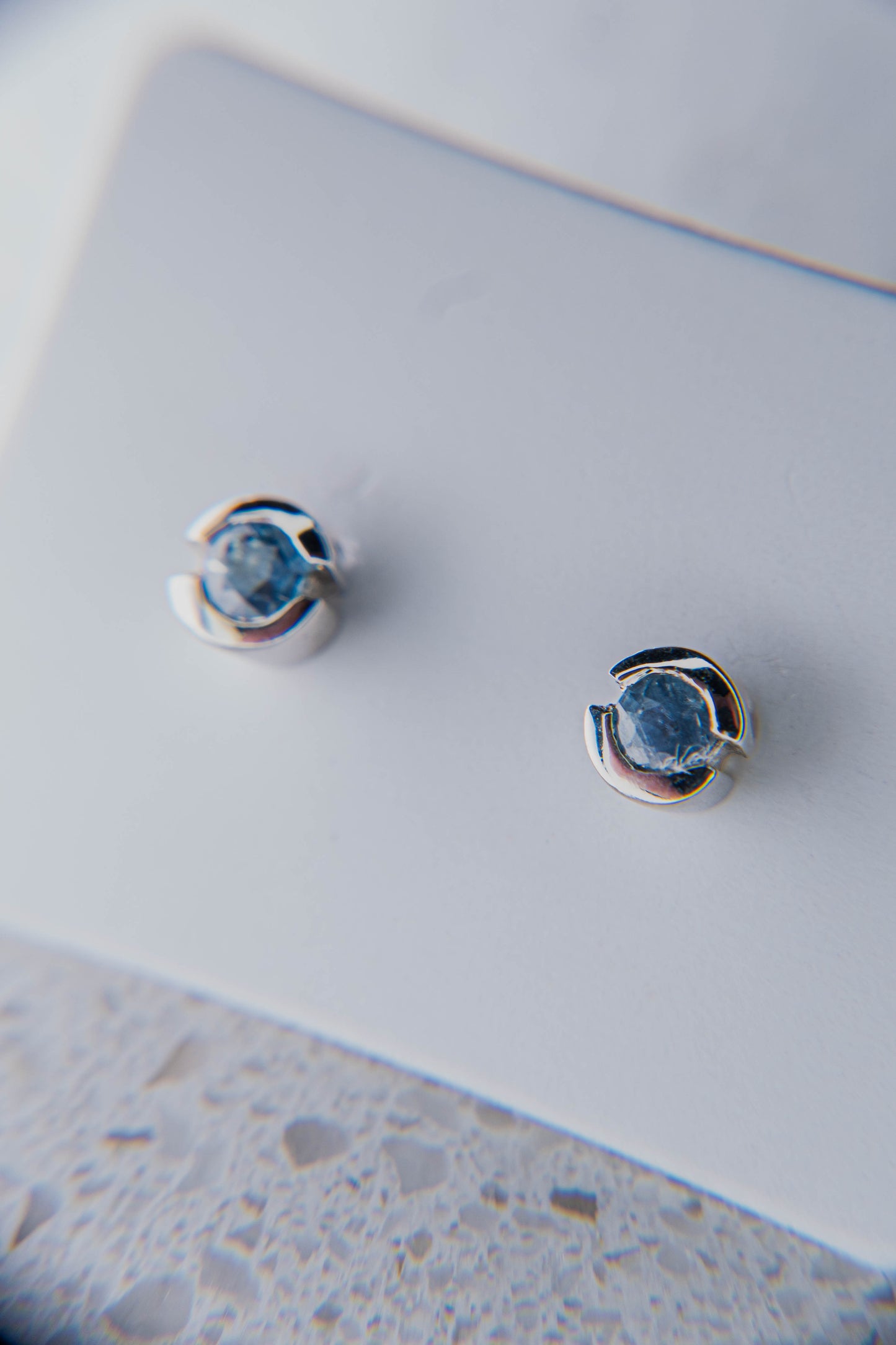 Cornflower Blue Sapphire Stud Earrings
