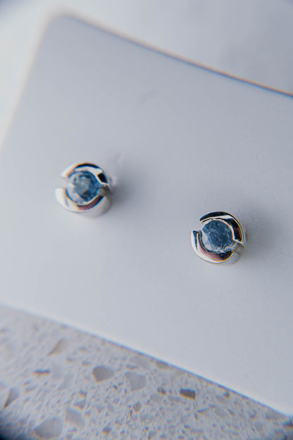 Cornflower Blue Sapphire Stud Earrings