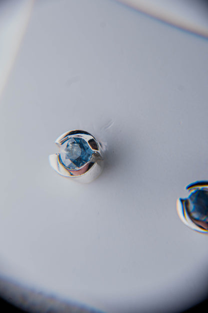 Cornflower Blue Sapphire Stud Earrings