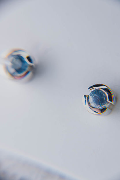 Cornflower Blue Sapphire Stud Earrings