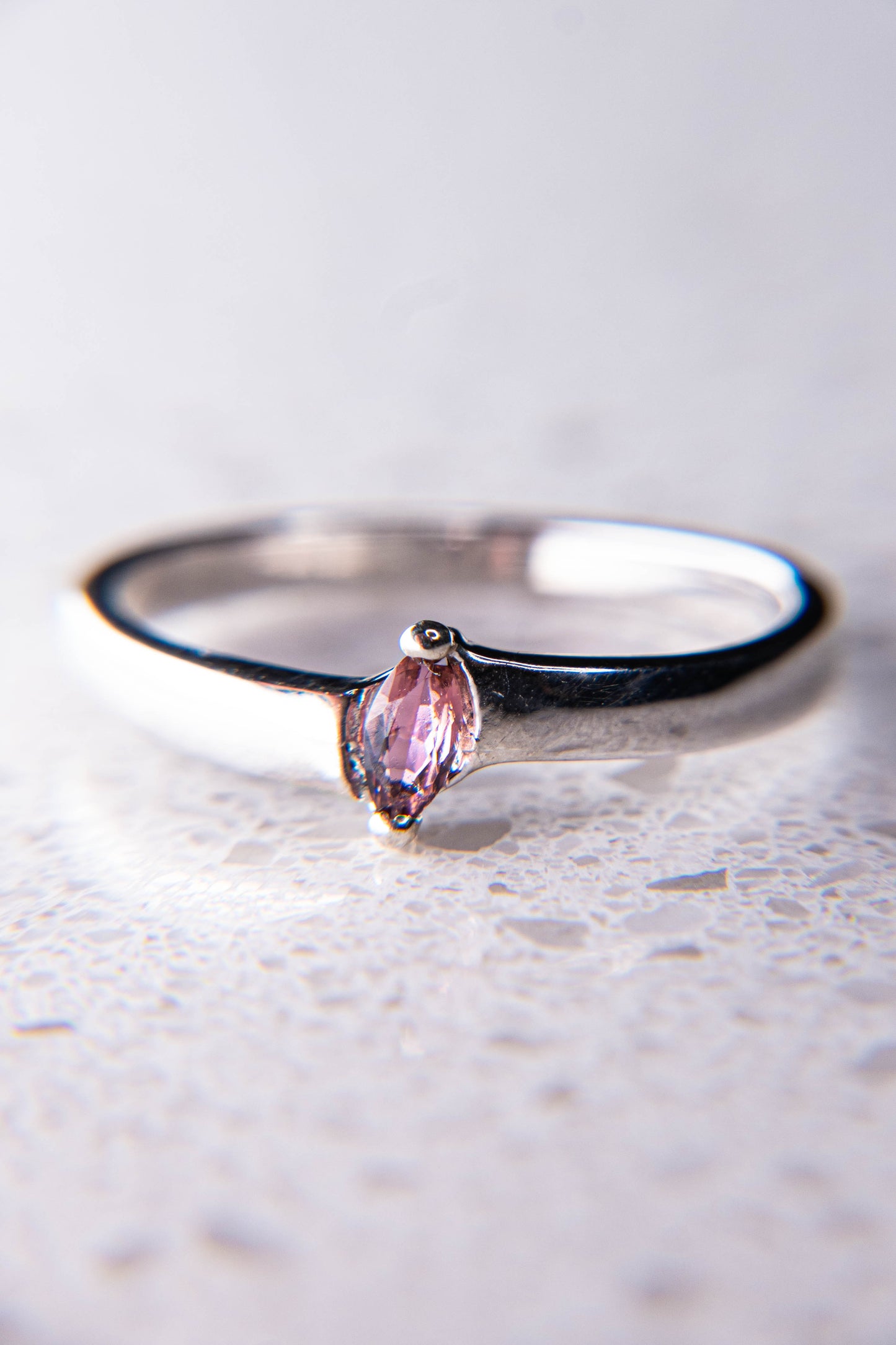 Natural Purplish-Pink Tourmaline Ring