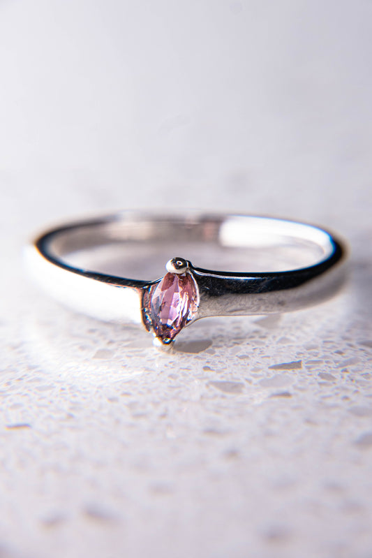 Natural Purplish-Pink Tourmaline Ring