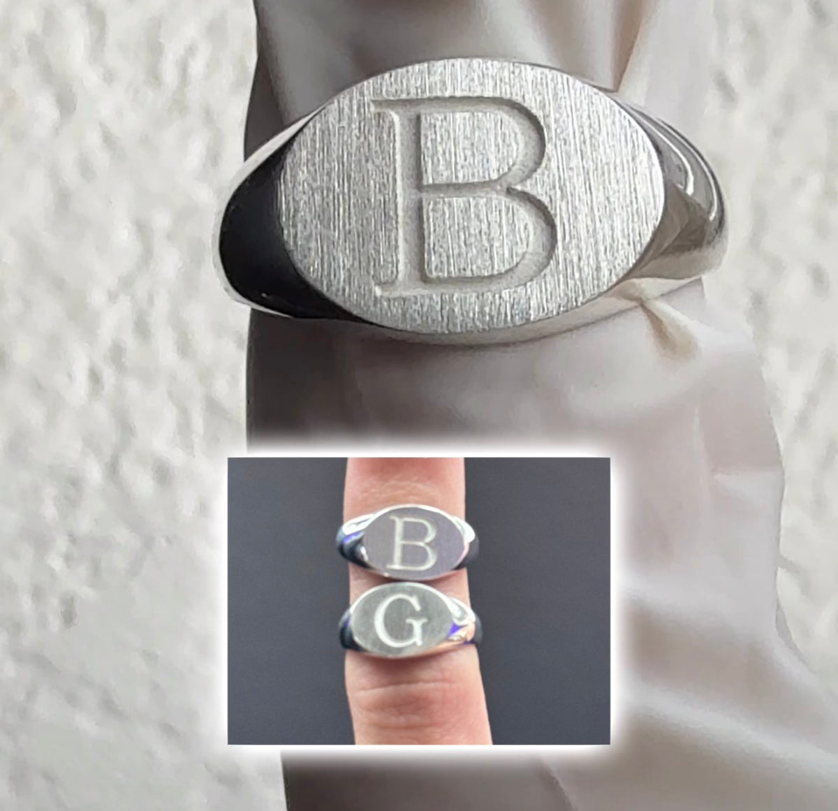 Engraved Signet Rings (Silver)