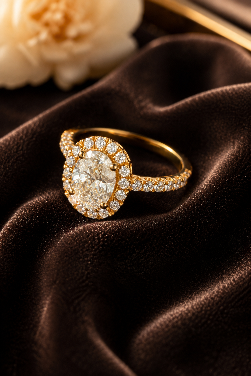 Oval Halo Ring 10k Gold