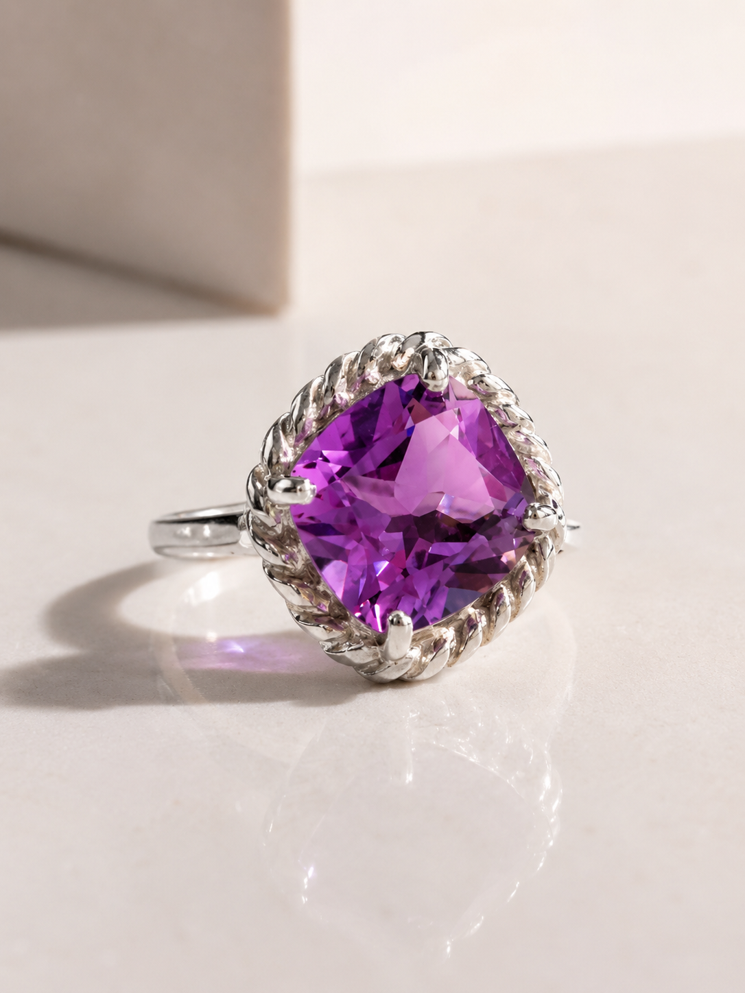 Regal Rope Amethyst Ring