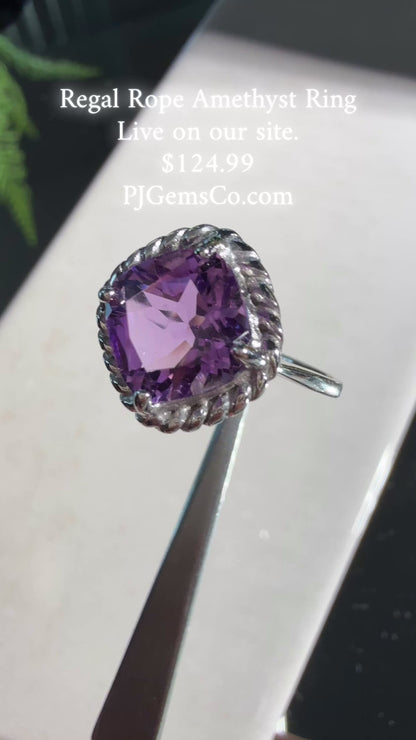 Regal Rope Amethyst Ring